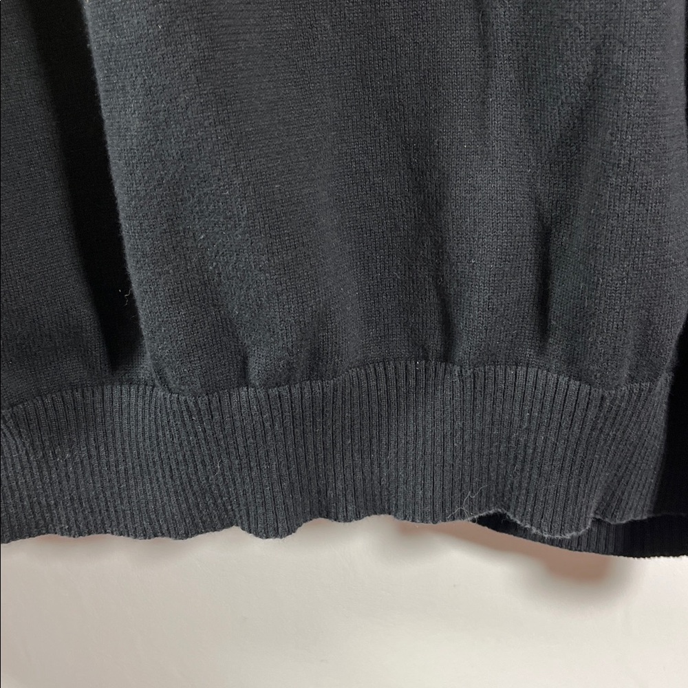 PGA Tour Men's Black Zip-Up Jacket Size L 100% Cotton Ribbed Collar Cuffs & Hem - Picture 8 of 11
